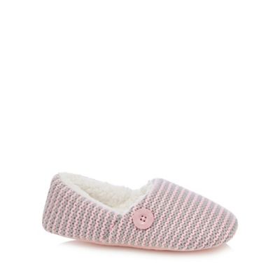 Iris & Edie Pink knitted mule slippers